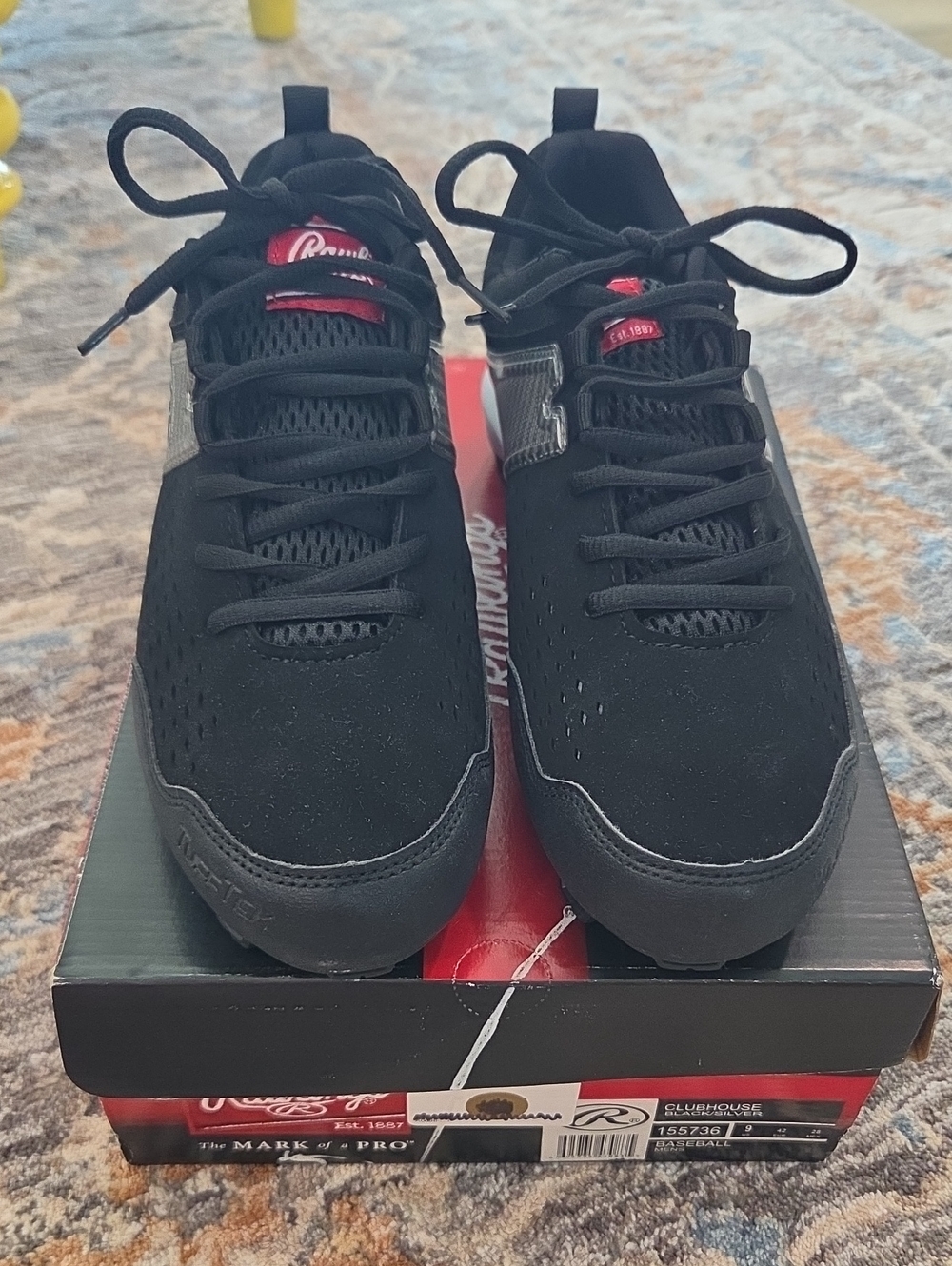 Men's Rawlings Black Baseball Cleats